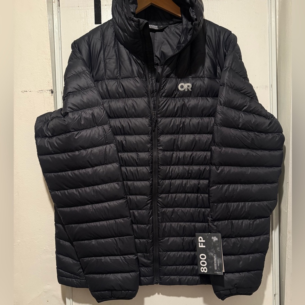 OR (OUTDOOR RESEARCH Black Puffer Jacket - Picture 2 of 6